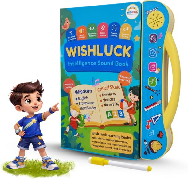WISHLUCK Intelligence Sound Book for Kids | ABC, Numbers, Rhymes Learning Toy