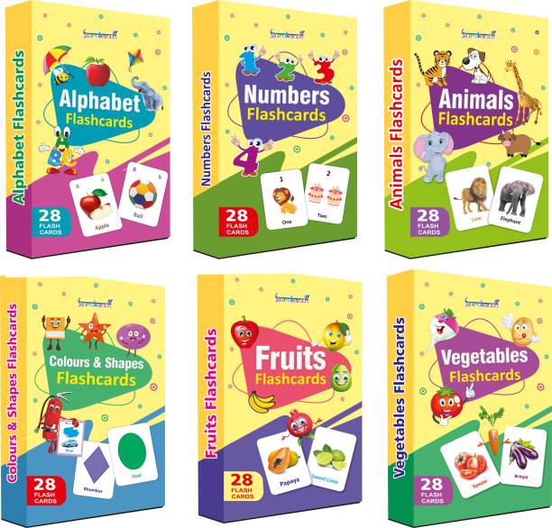 gurukanth Educational Flash Cards for kids Combo Set of 6