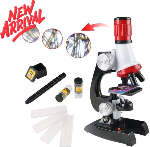 CountryLink Kids Microscope Kit Educational Toy with LED Light Slides 1200X Zoom Set