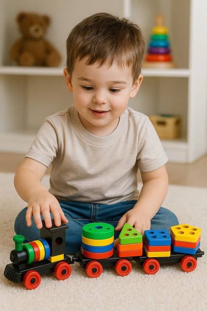 SAFFRON TRADE Geometric Train set.Education with play toys combo use product