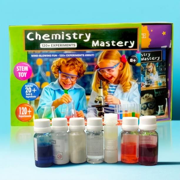 SARASI Chemistry Mastery For Kids, 120+ Experiments, Stem Toy, 20+ Tools & Ingredients