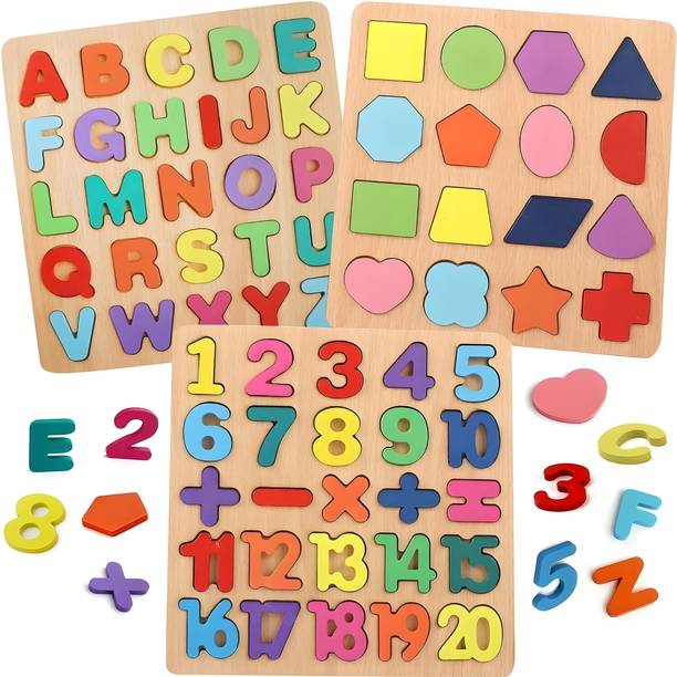 BOZICA 3in1 Wooden Learning Educational ABCD Board for Kids Activity Toys for Toddlers8