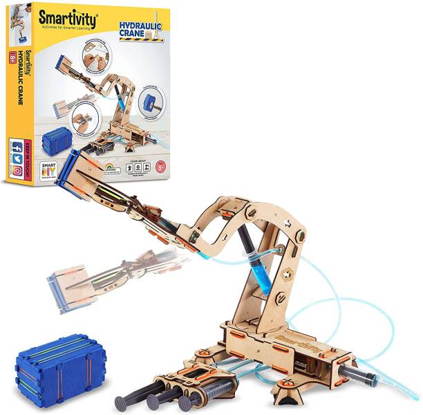 Smartivity Hydraulic Crane STEM Educational DIY Fun Toys, Educational & Construction based Activity Game for Kids 8 to 14, Gifts for Boys & Girls, Learn Science Engineering Project, Made in India