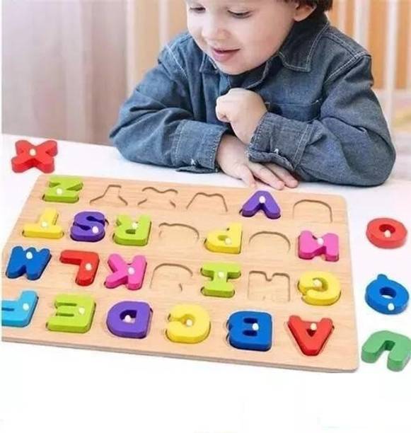 Shreevi Wooden Alphabets for Kids Learning Educational Toys for 2 Year Old | ABCD
