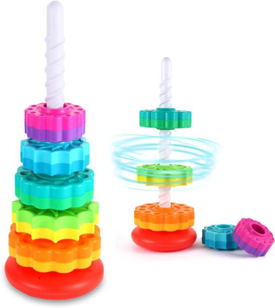 Sukan Tex Rainbow Tower Stacking Toy, Colorful Spinning Gears