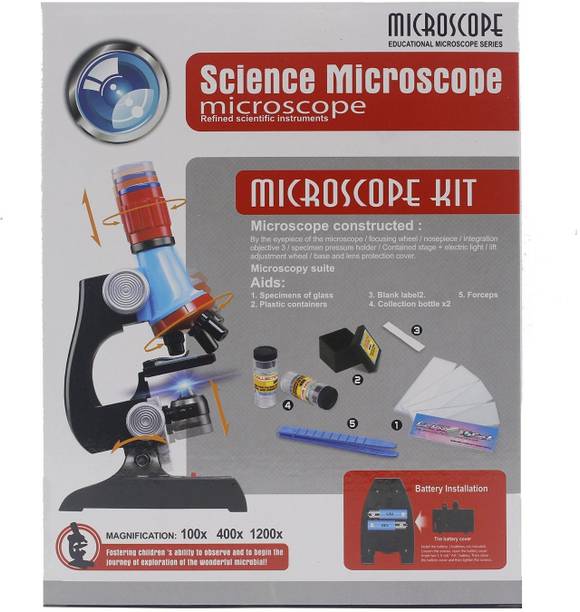 Zuuluzrs Science Kits with Slides Educational Beginner Microscope Kit with