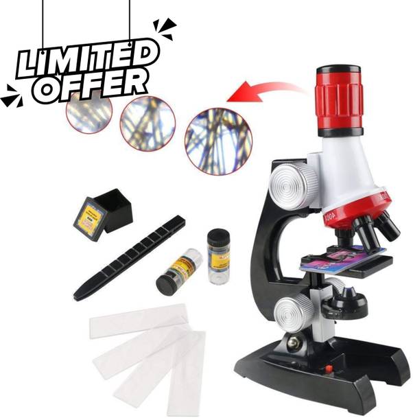 CountryLink Kids Educational Microscope Set with LED Light 1200X Zoom Science Toy Kit