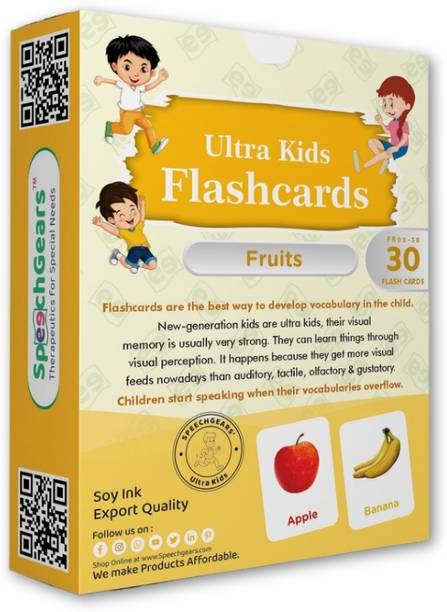 SpeechGears Fruits FlashCards for Early Learning Babies Kids Toddlers -Pack of 30