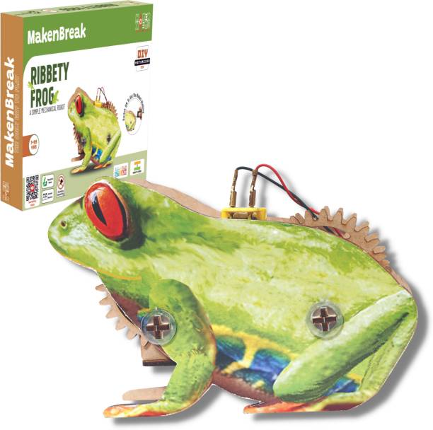 MAKENBREAK Ribbety Frog|DIY STEM/STEAM Toy,Birthday Gift for Kid 8+ yrs,Jumping Animal Robo