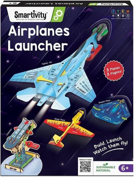 Smartivity 3-in-1 DIY Airplane Launcher Kit for Kids Ages 6-12 Years old Boys & Girls