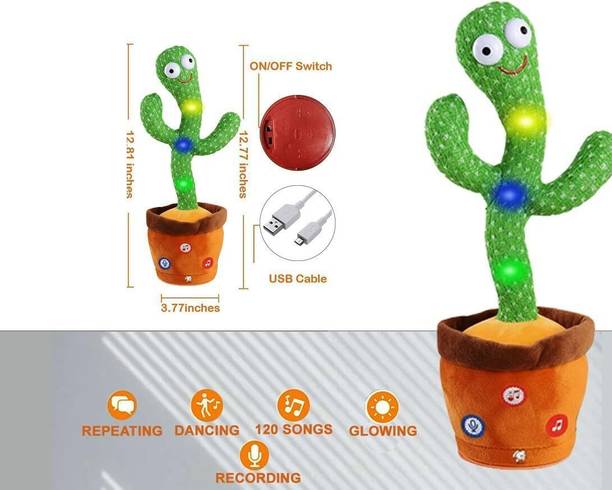 funfinityworld Dancing Cactus Toy Best Interactive Singing & Talking Cactus with Fun Lights
