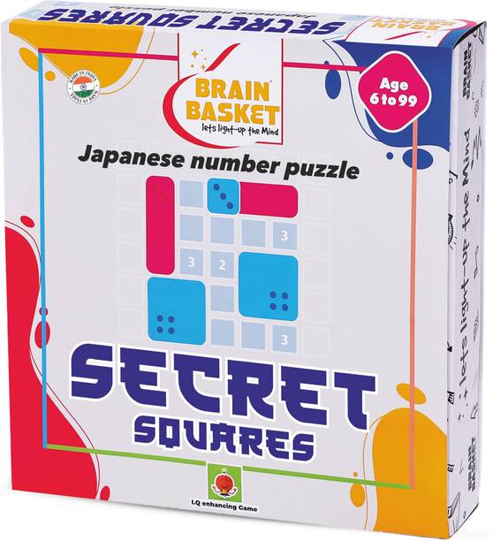 BRAIN BASKET Secret Squares Number Puzzle Game Educational Toy for Kids 6 Plus
