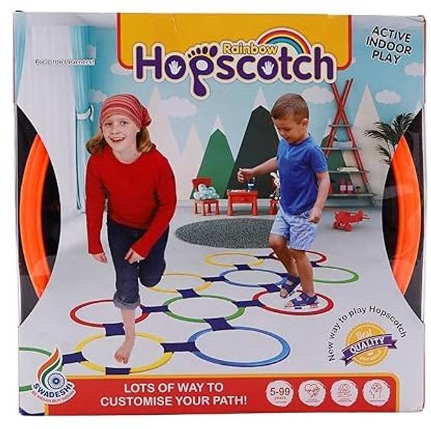 TOYXIITY MALL Rainbow Hopscotch Rings Play Floor Games for Kids / Adults Family Game