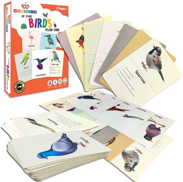 Wembley Flash Card Educational Montessori Learning Toy For Kid Birds Set of 28 Cards