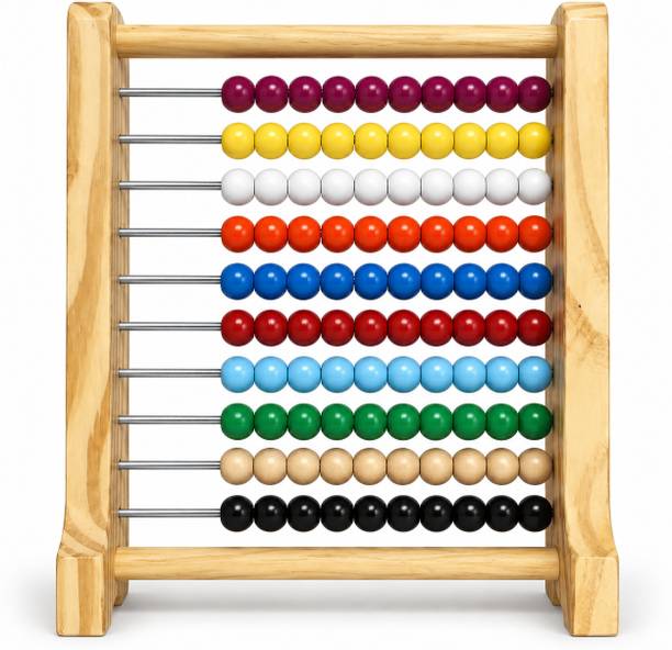 ScreenFreeChildhood Wooden Abacus 10 Rows 100 Beads
