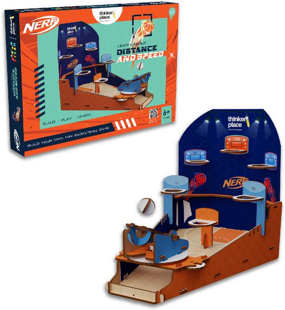ThinkerPlace Nerf DIY STEM Educational Basketball Frenzy Toy for 6+ Years Kids