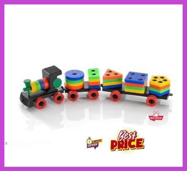 Novexa KIDS TRAIN TOY WITH SHAPE BLOCKS EDUCATIONAL LEARNING TOY SET (BOYS & GIRLS)