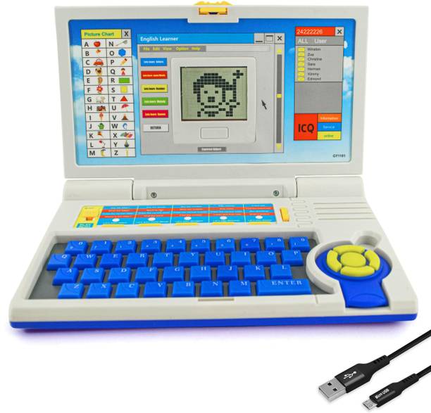 JoyAura Kids Educational Laptop | USB Rechargeable | English Learning & 20+ Games