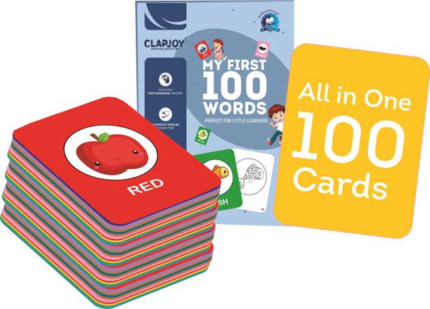 क्लैपजॉय All in One Flash Cards for Kids (Non-Tearable flashcards - Water Proof)