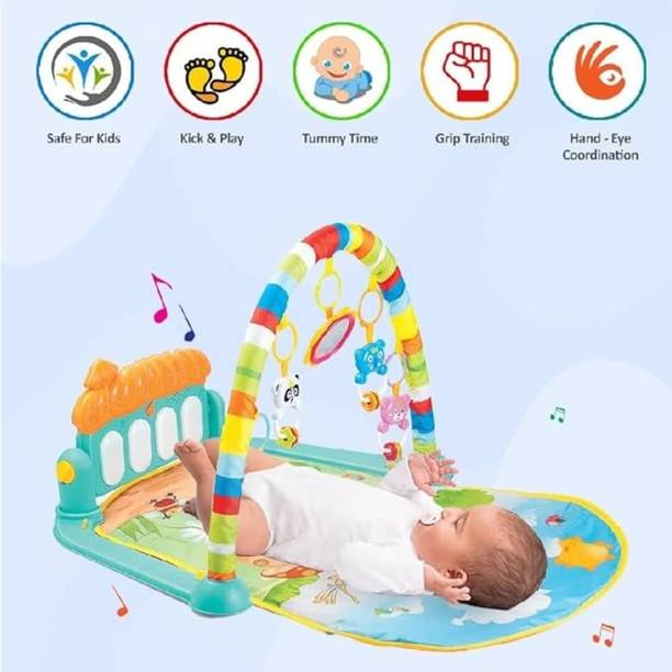 BHVMEY All-in-One Baby Entertainment Gym with Piano & Hanging Toys
