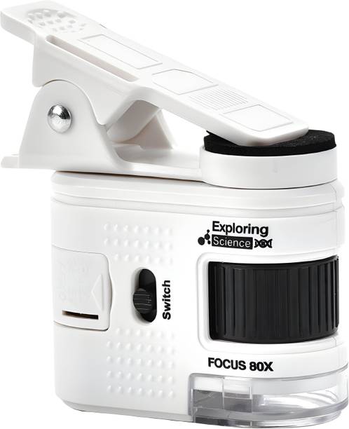 Jollyora Mini Pocket Handheld Zoom Microscope with LED Gifts for Boys & Girls