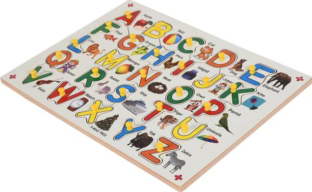 RITSKART Wooden Alphabet with Picture Knobs Puzzle With 35 pic