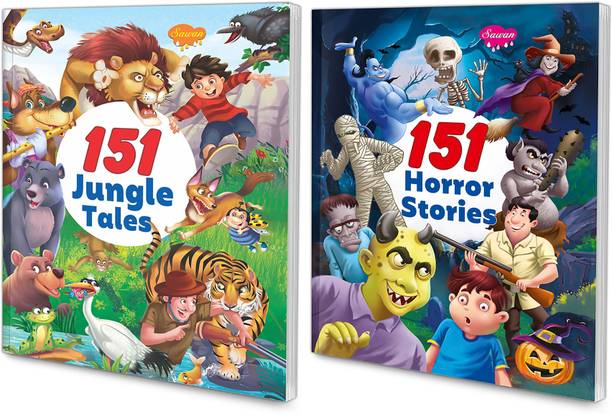 GO WOO Set Of 2 Story Books | 151 Series | Horror Stories & Jungle Tales