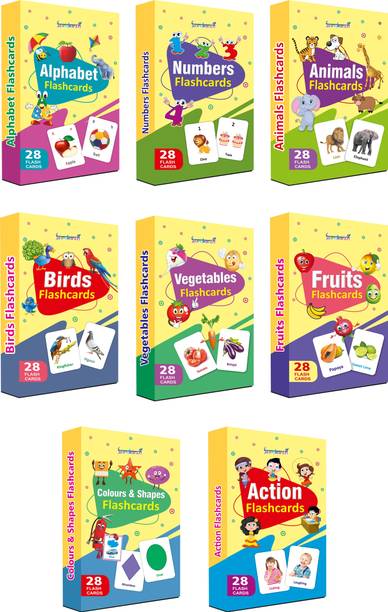 gurukanth Premium Flash Cards for Kids Early Learning (Combo Set of 8) | Montessori Toys