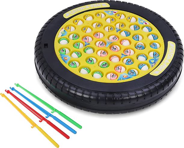 Sambaby Fishing Game Toy Set with Rotating Board