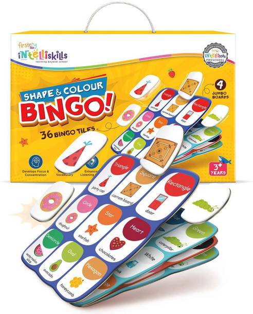 Intelliskills Premium 40 Pcs Shape & Colour Bingo for Kids