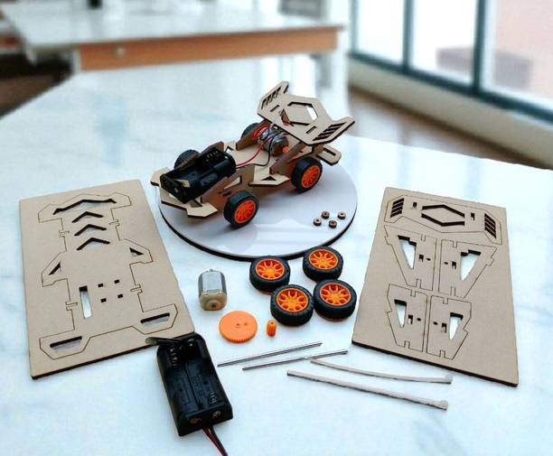 Blessaro DIY Wooden Car Making Kit for Kids | STEM Educational Toy with Motor