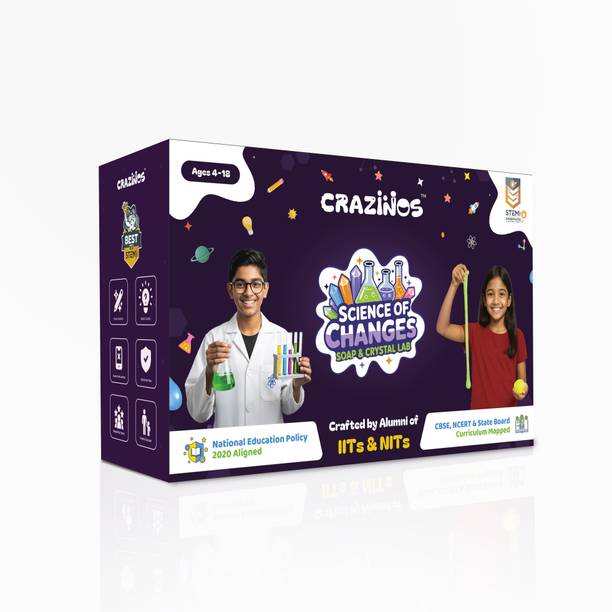Crazinos Science of Changes Soap & Crystal Making Kit | GIft for Boys and Girls Ages 4–18
