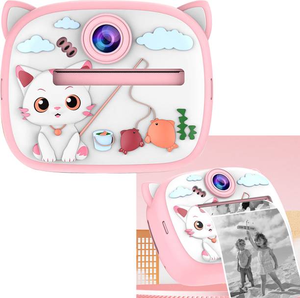 WRADER Cat Design Instant Digital Real Photo Camera Printer for Kids with Print Feature