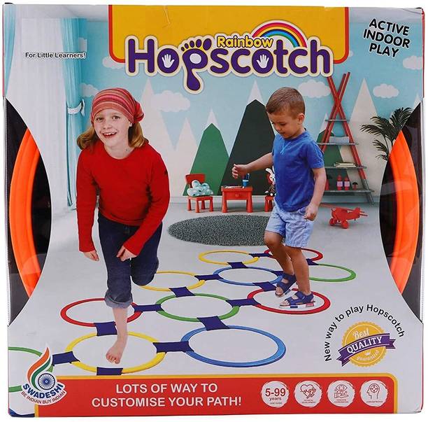 ARNIYAVALA Rainbow Hopscotch Play Floor Games for Kids n Adults Family Game, Kith-Kith, Stapu, Langdi, Chalk Game