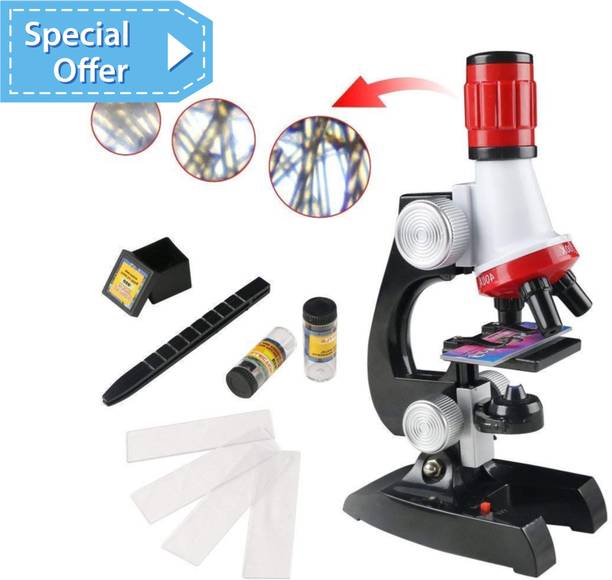 CountryLink Best Science Microscope Toy Kit for Kids with Slides Tools 1200X Zoom Set