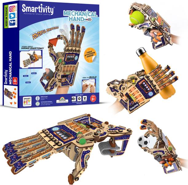 Smartivity Robotic Mechanical Hand STEM DIY Fun Toys, Educational & Construction based Activity Game for Kids 8 to 14, Gifts for Boys & Girls, Learn Science Engineering Project, Made in India