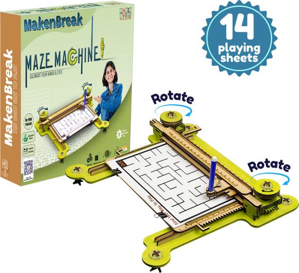 MAKENBREAK Maze Machine|DIY STEM/STEAM Toy, Birthday Gift for Kid 8+ yrs, XY Sketching Kit