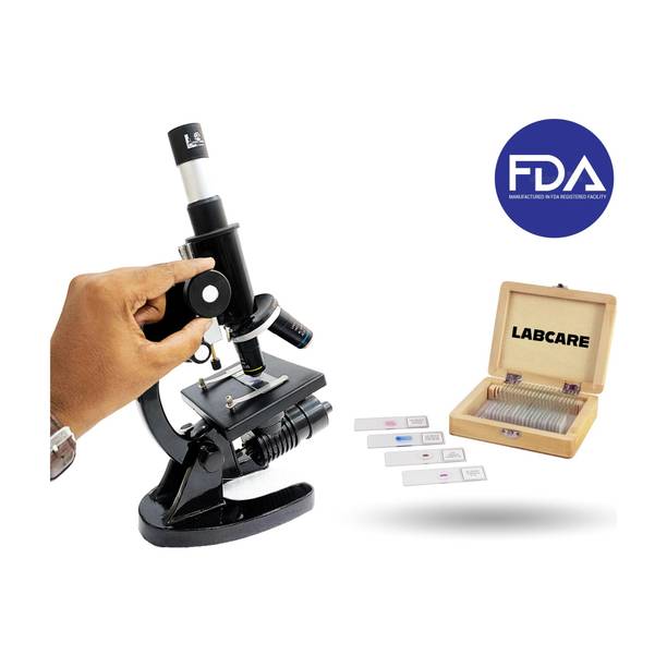 labcare Light Educational Microscope With 25 Ready Slide to see Elements
