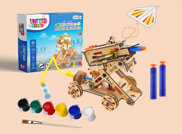 UnitedMaama 2 in 1 Missile Launcher & Plane STEM Wooden, Science kit For 8 To 14 Year