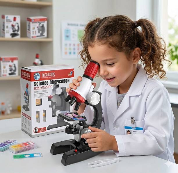 Maa Momai Toys Kids Science Microscope Toy with Multi Zoom