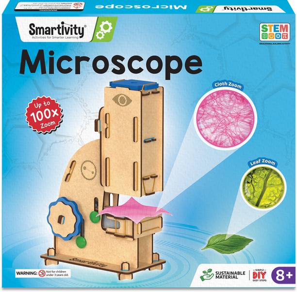 Smartivity Microscope 100x Zoom Science STEM DIY Fun Toys, Educational & Construction based Activity Game for Kids 8 to 14, Gifts for Boys & Girls, Learn Science Engineering Project, Made in India