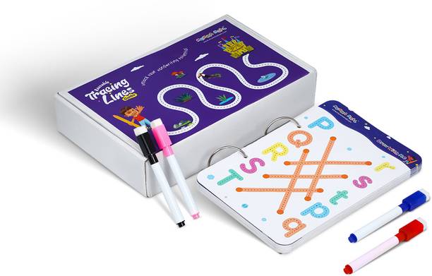 MUMMA MALL Educational Reusable Tracing Lines Combo Handwriting Practice Kit with Markers
