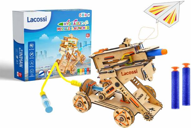 Zinsy 2 in 1 Hydraulic Missile Launcher DIY Project Kit Toy for Kids 8 To 14 Years
