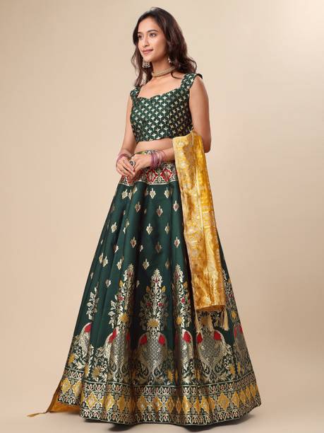 PURVAJA Embellished Semi Stitched Lehenga Choli - Image 3