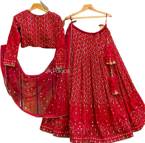 Embroided Silk Lehenga