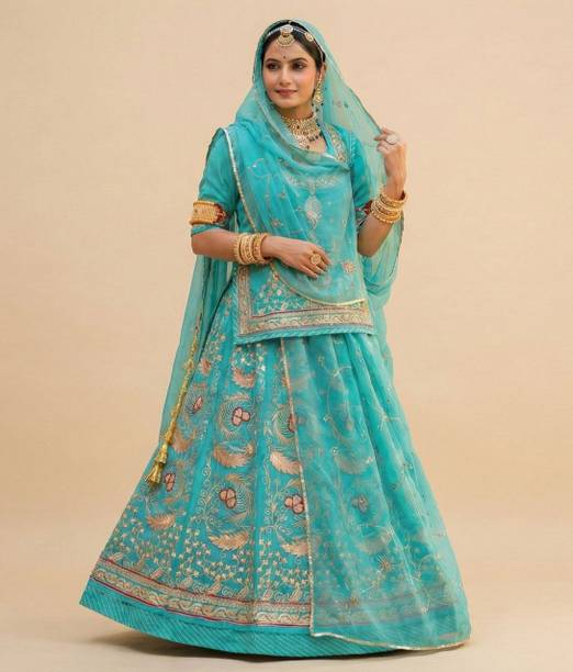 BHERVATEX Embroidered Semi Stitched Rajputi Poshak