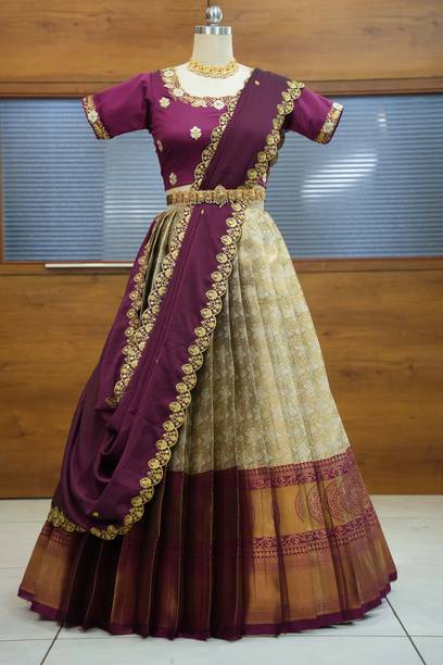 Fabcartz Self Design Semi Stitched Lehenga Choli