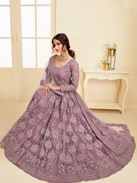 ROKKLIKE Embroidered, Embellished Semi Stitched Lehenga Choli - Buy ROKKLIKE Embroidered, Embellished Semi Stitched Lehenga Choli Online at Best... - Image 3