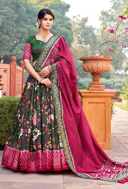 AAYUSHYAM ENTERPRISE Floral Print, Self Design Semi Stitched Lehenga Choli