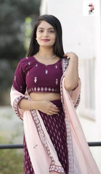 RITCHER Embroidered Stitched Lehenga Choli - Buy RITCHER Embroidered Stitched Lehenga Choli Online at Best Prices in India | galgota.in - Image 5
